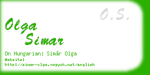 olga simar business card